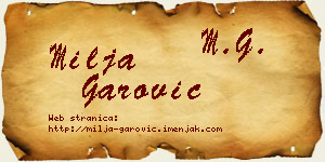 Milja Garović vizit kartica